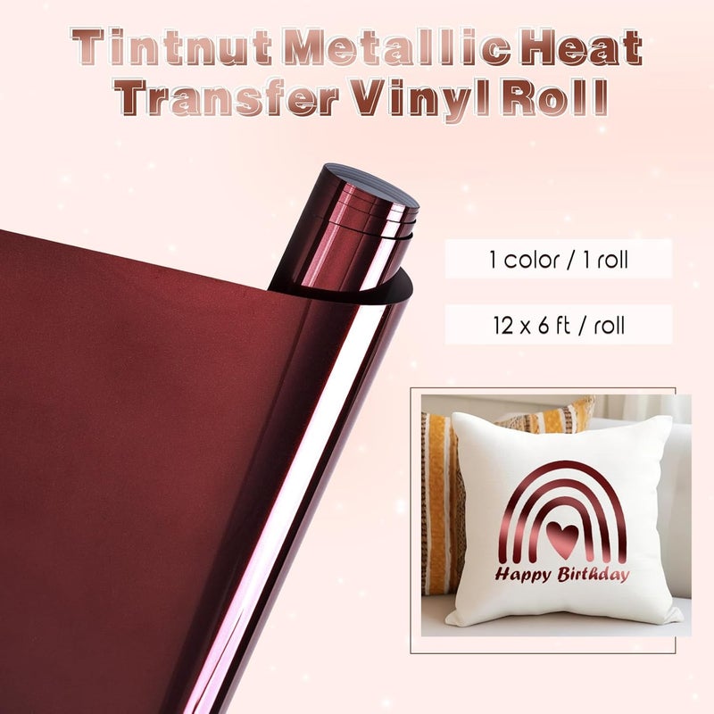 Tintnut Metallic Heat Transfer Vinyl Roll Sepia Chrome HTV - 12"x 6 ft Foil Holographic Iron On Vinyl for DIY T-Shirts Handbags Hats Crafts - Image 2